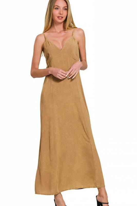 Zenana Mineral Washed Rayon Challis Cami Dress 1 Image