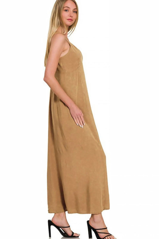 Zenana Mineral Washed Rayon Challis Cami Dress 2 Image